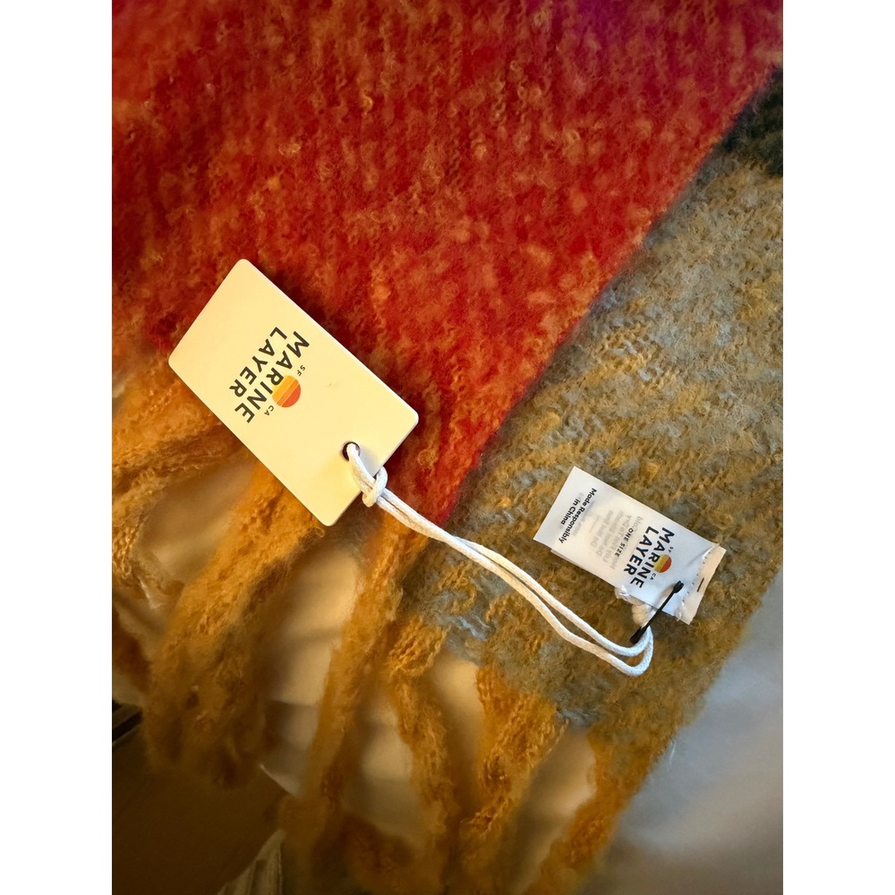 Marine Layer Blanket Scarf Multi-Plaid Colorful - Picture 6 of 7